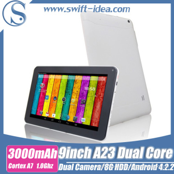 9inch Allwinner A23 Dual Core 512MB+8GB Tablet PC with Factory Price (PBD925A)